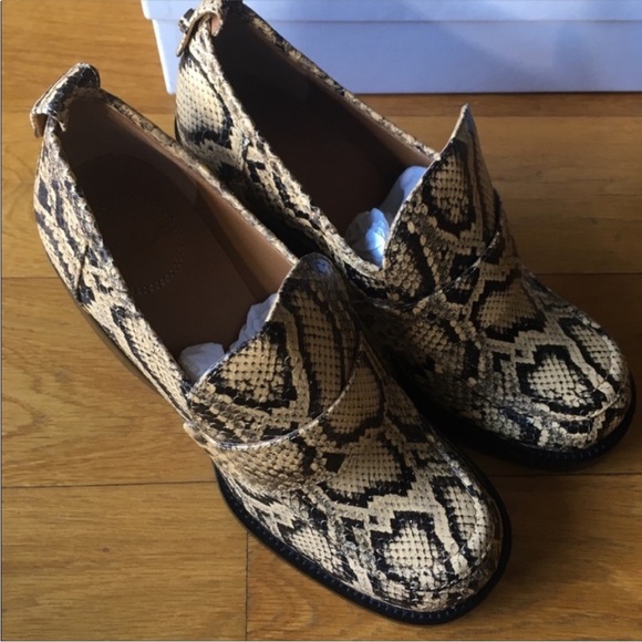 Chloé Adelie Python Loafers in Wheat Yellow 36 - Picture 2 of 11